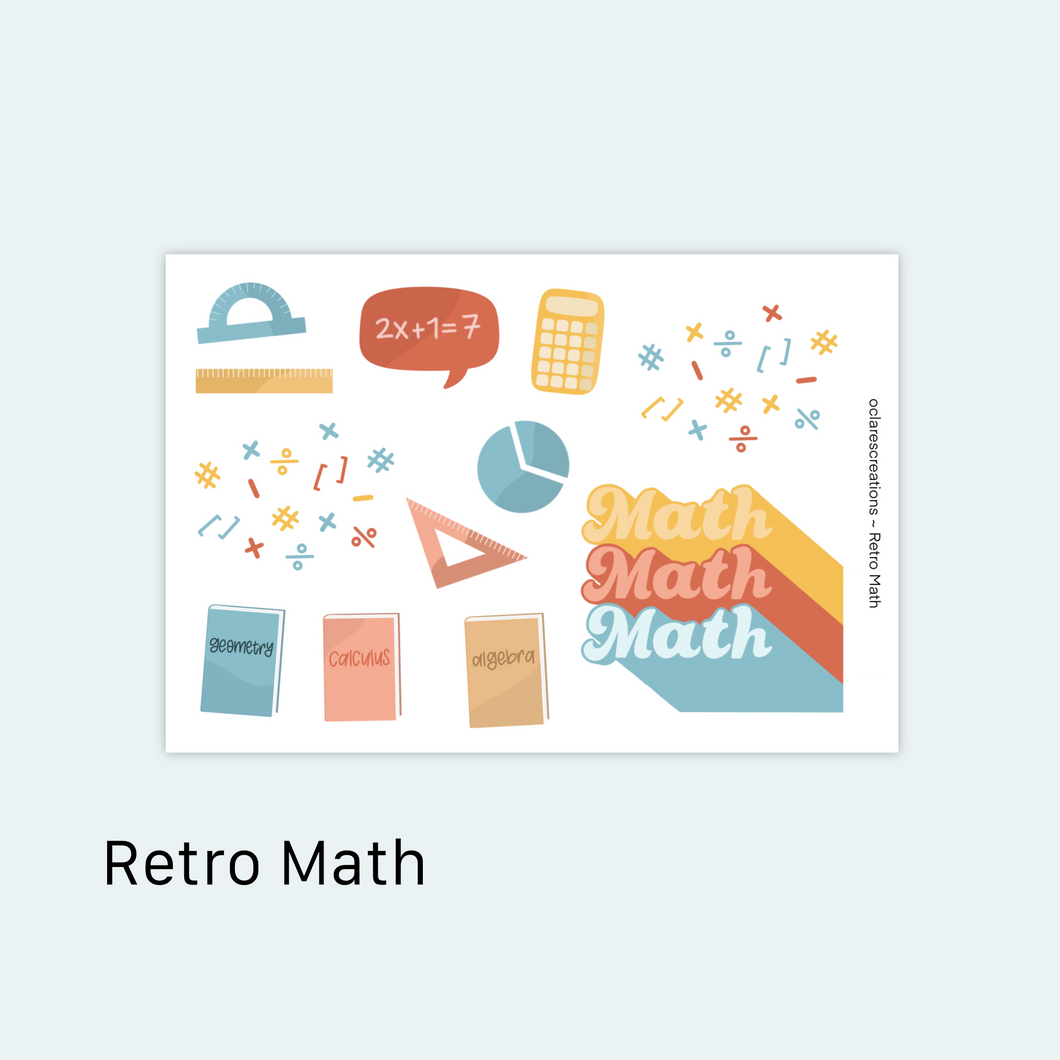 Retro Math Sticker Sheet