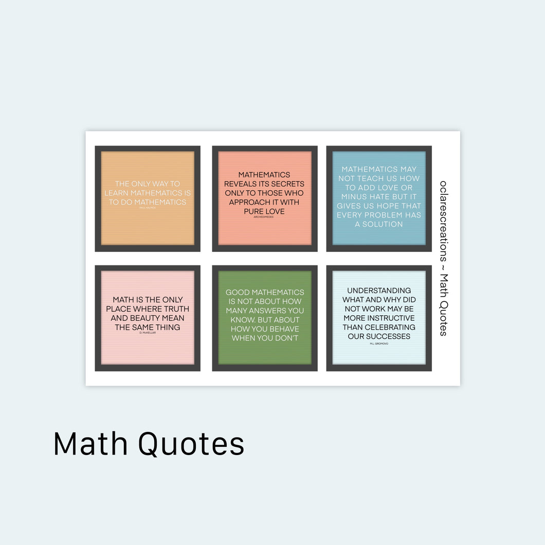 Math Quotes Stickers