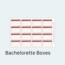 Load image into Gallery viewer, Bachelorette TV Show Boxes Sticker Sheet

