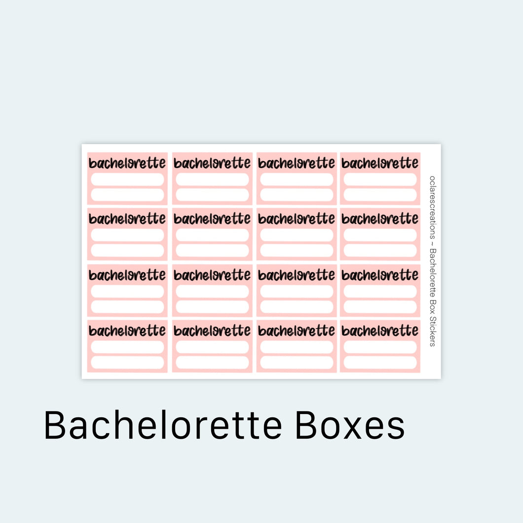 Bachelorette TV Show Boxes Sticker Sheet