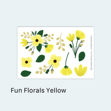 Load image into Gallery viewer, Fun Florals Yellow Sticker Sheet
