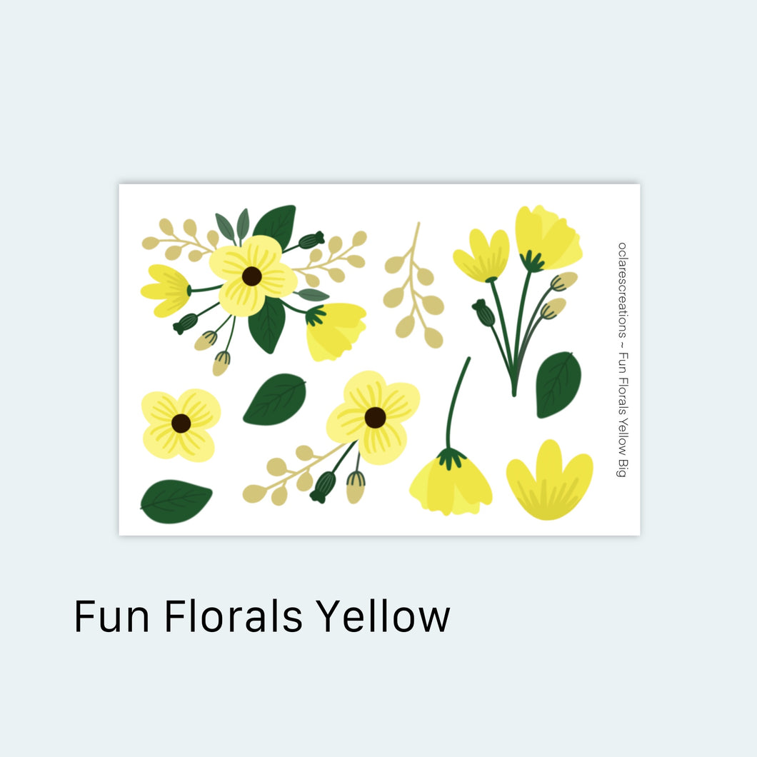 Fun Florals Yellow Sticker Sheet