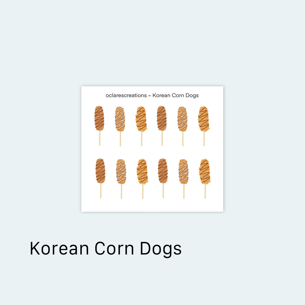 Korean Corn Dogs Icons Sticker Sheet