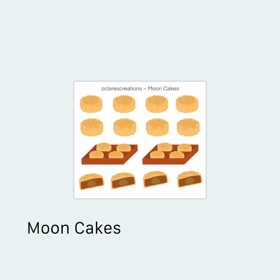 Moon Cakes Icons Sticker Sheet