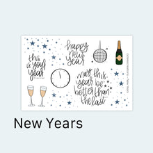 Load image into Gallery viewer, New Years Sticker Sheet
