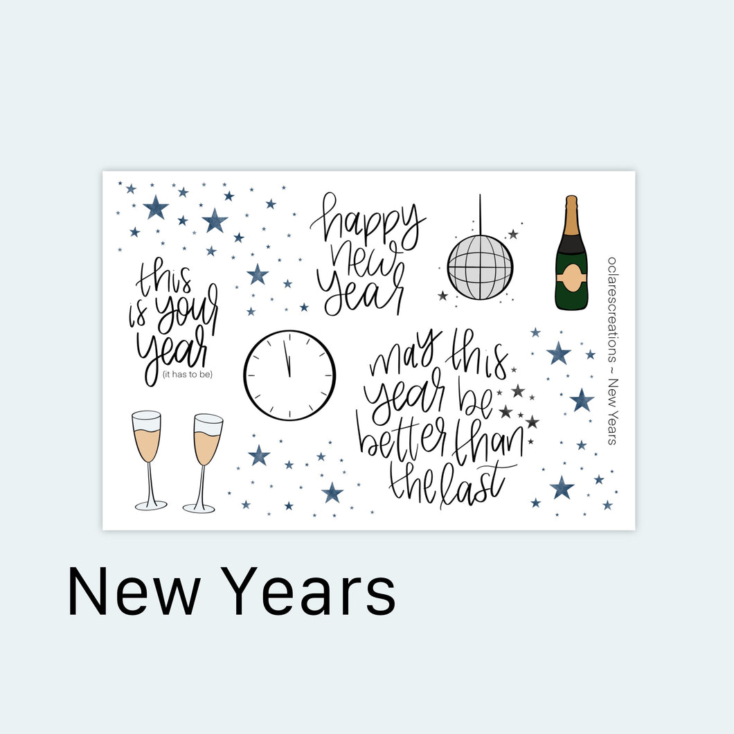 New Years Sticker Sheet