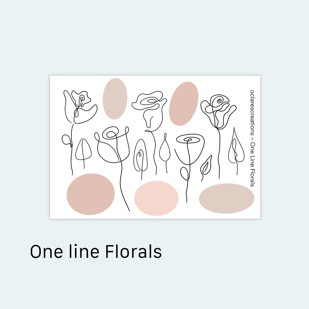 One Line Florals Sticker Sheet