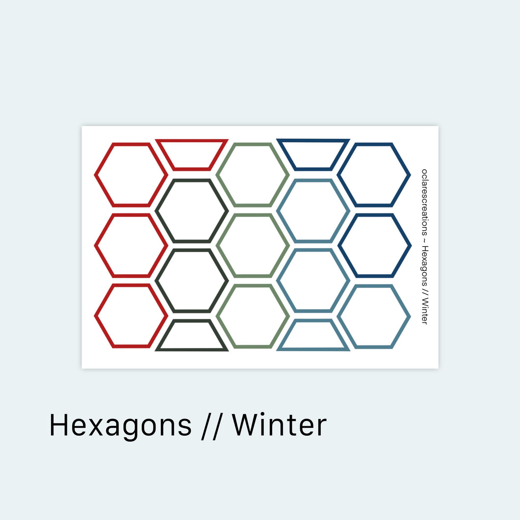 Hexagon Stickers // Winter
