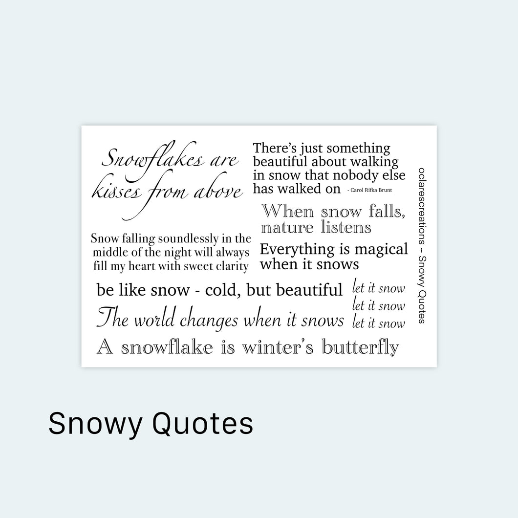 Snowy Quotes Sticker Sheet