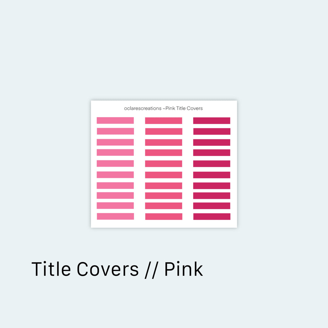 Title Cover Stickers // Pink
