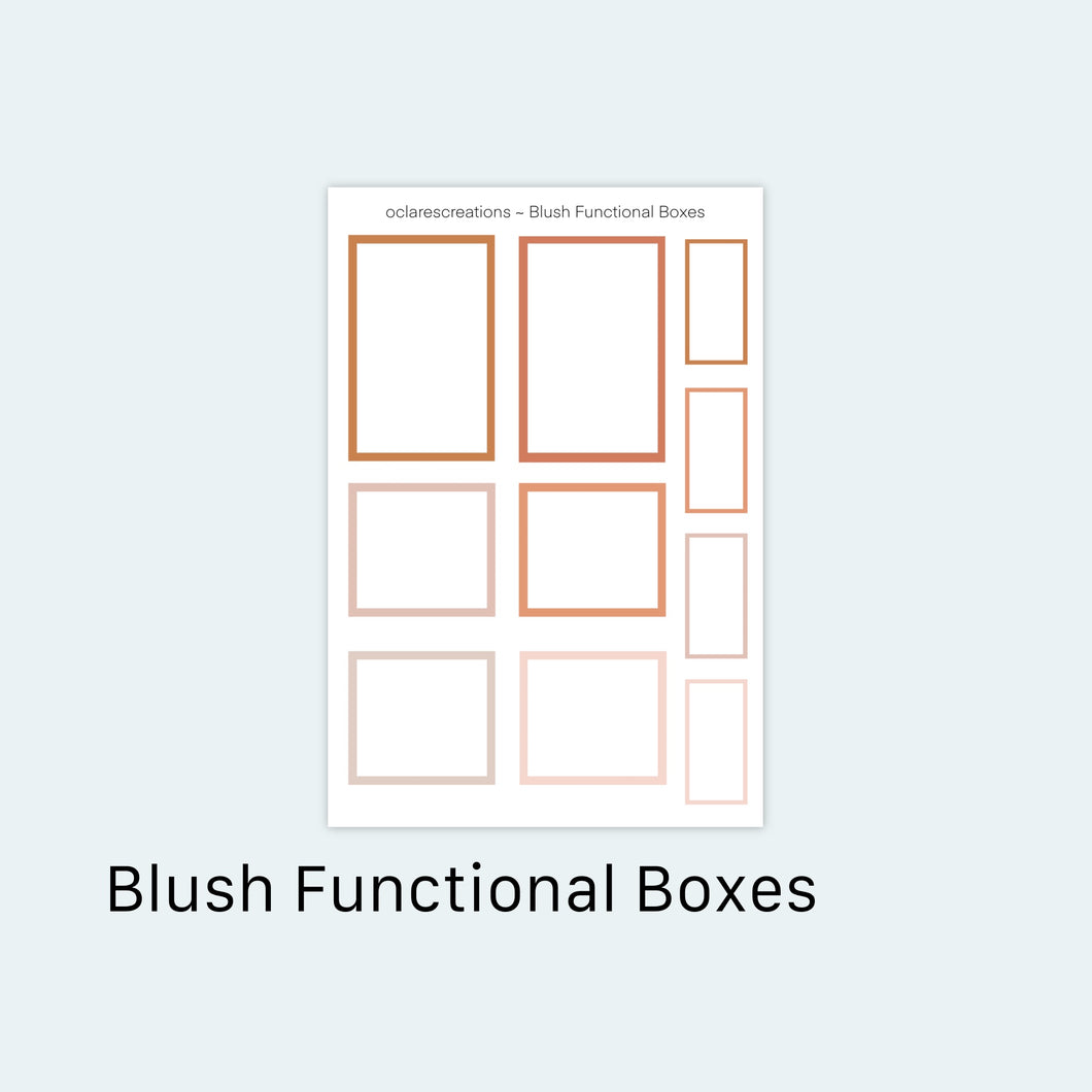 Blush Functional Boxes Sticker Sheet