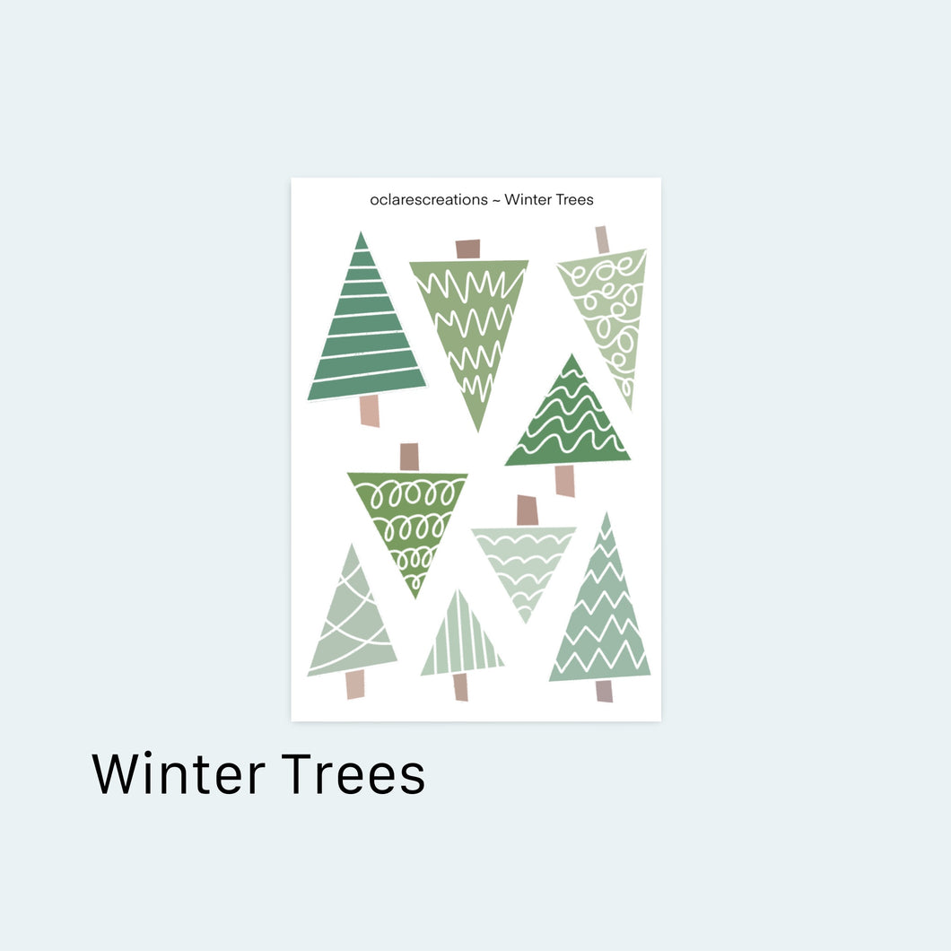 Winter Trees Sticker Sheet