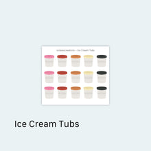 Load image into Gallery viewer, Ice Cream Tubs Icons Sticker Sheet
