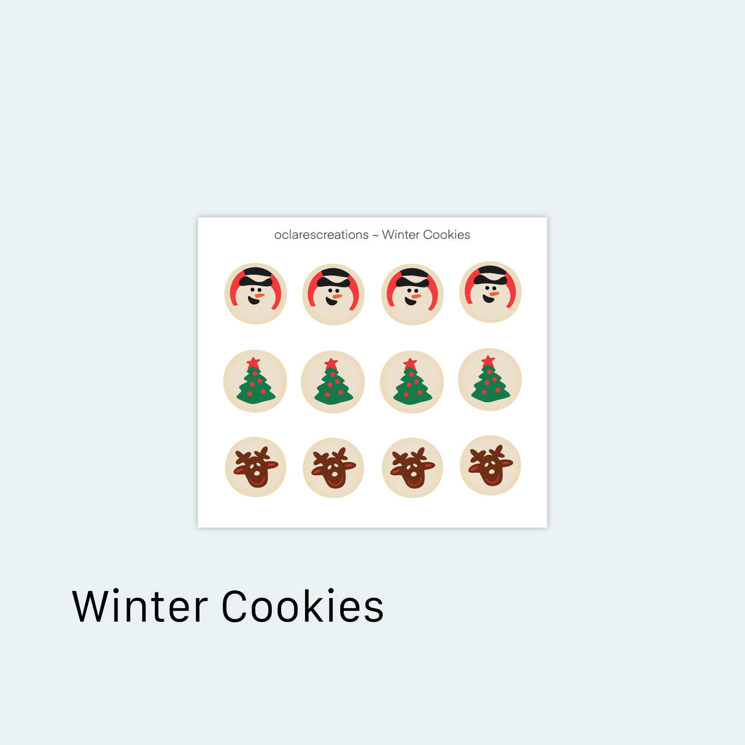 Winter Cookies Icons Sticker Sheet