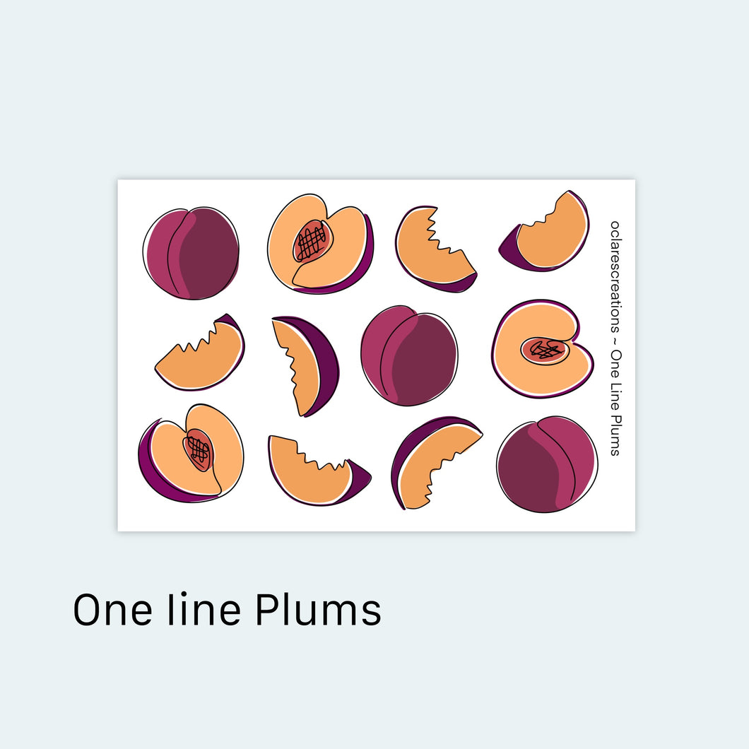One Line Plum Sticker Sheet