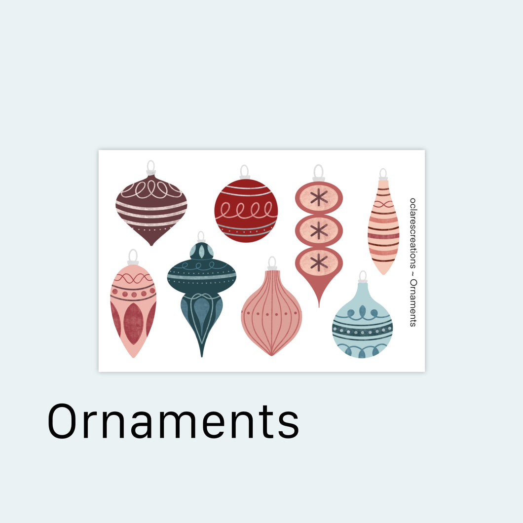 Ornaments Sticker Sheet