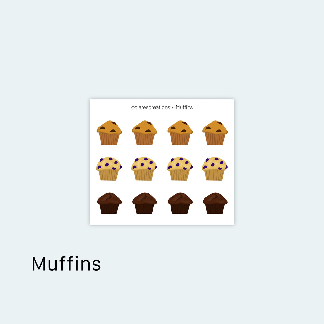 Muffins Icons Sticker Sheet