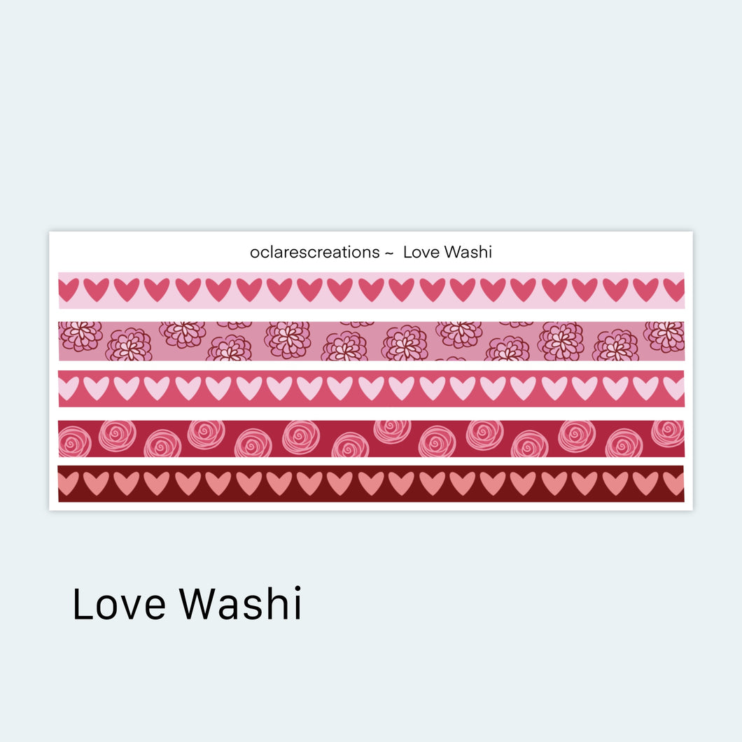 Love Washi Sticker Sheet