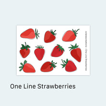 Load image into Gallery viewer, One Line Strawberries Sticker Sheet
