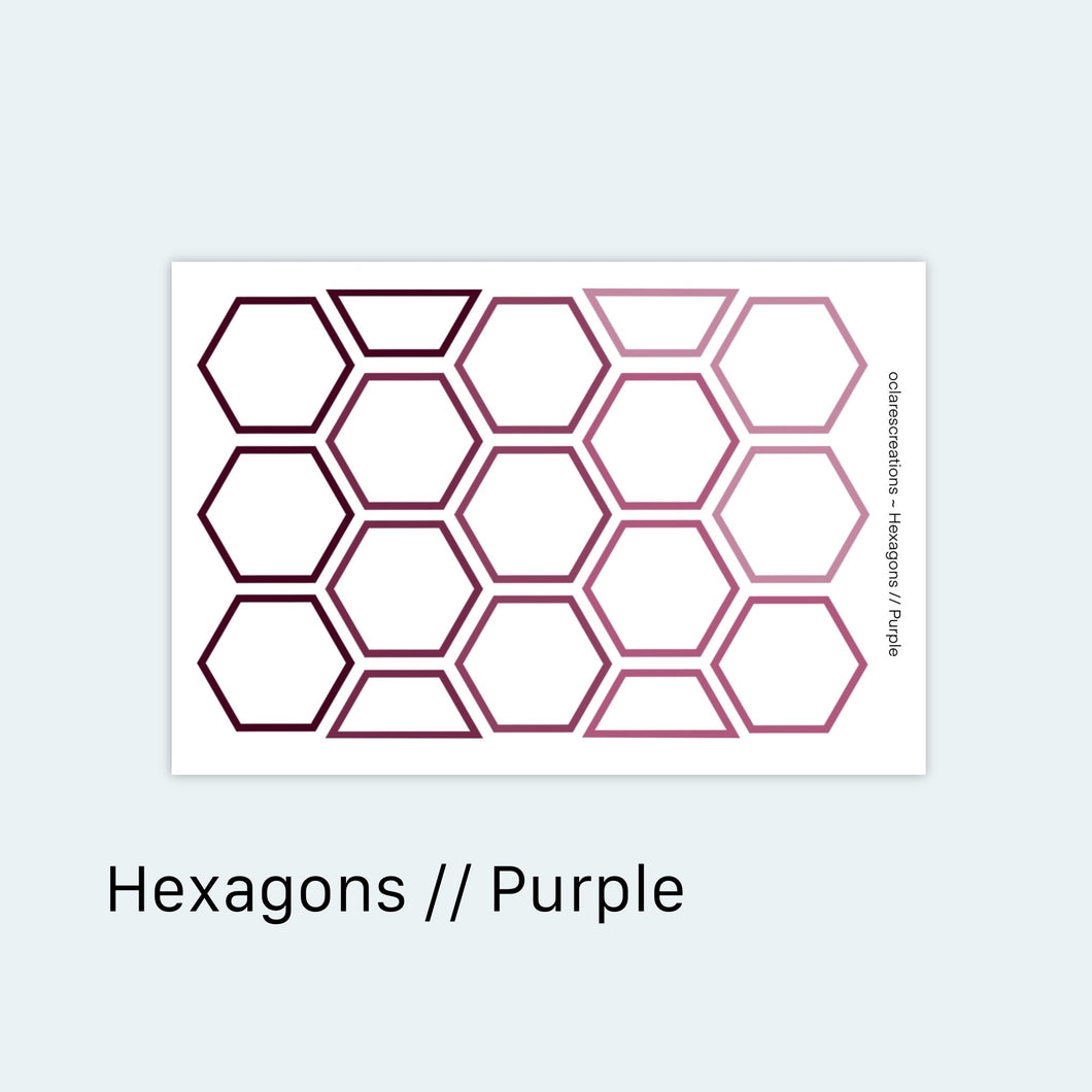 Hexagon Stickers // Purple