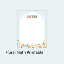 Load image into Gallery viewer, Floral Math Notes Printable
