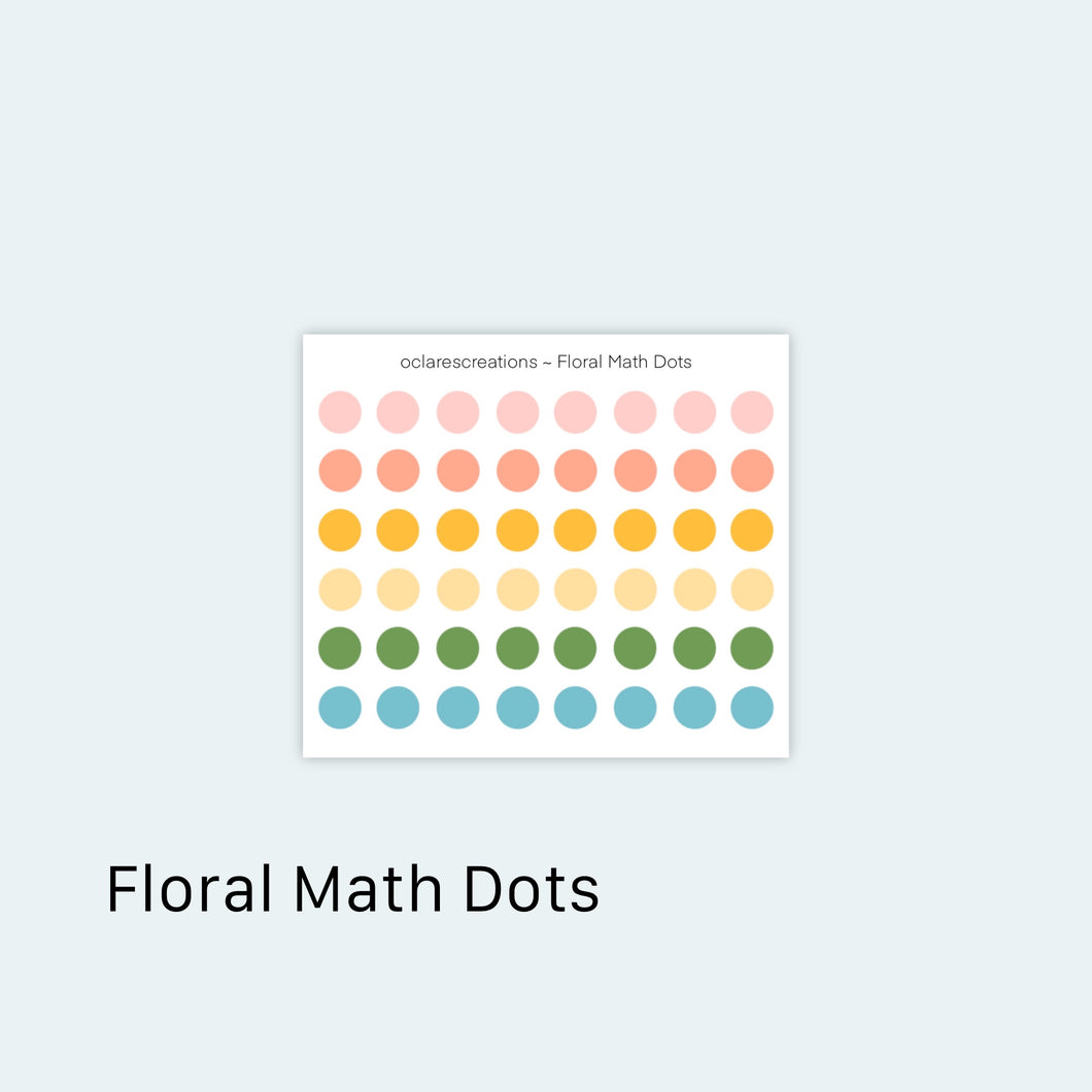 Floral Math Dots Sticker Sheet