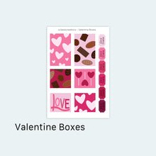 Load image into Gallery viewer, Valentine Boxes Sticker Sheet
