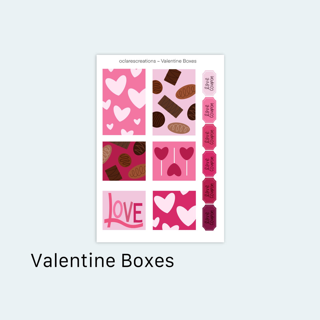 Valentine Boxes Sticker Sheet
