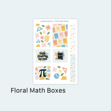 Load image into Gallery viewer, Floral Math Boxes Sticker Sheet
