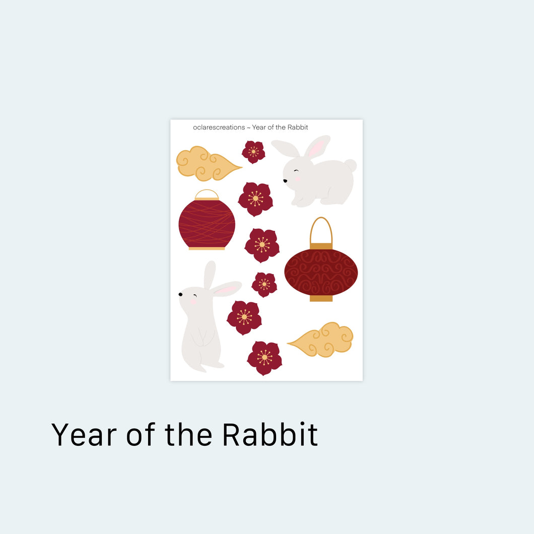 Year of the Rabbit Sticker Sheet