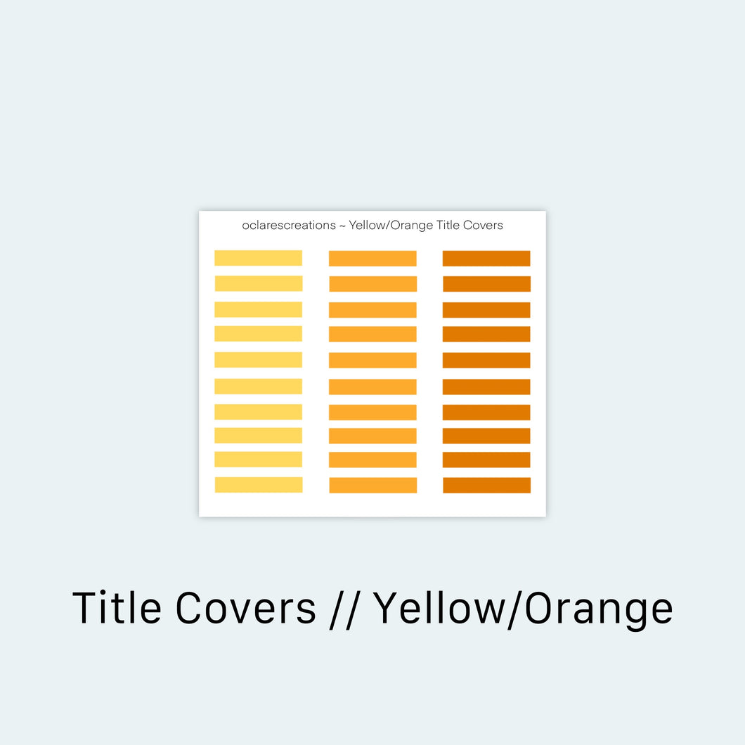 Title Cover Stickers // Yellow/Orange