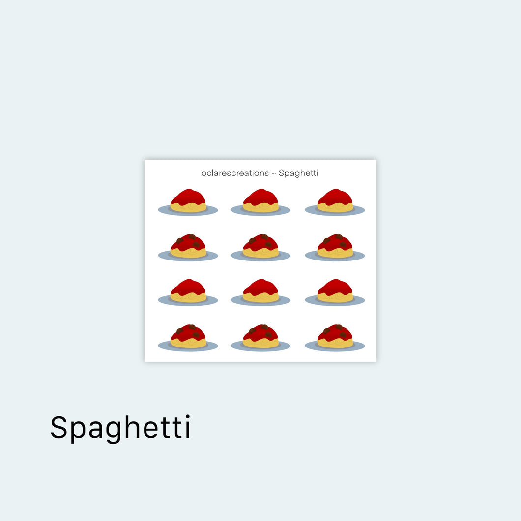 Spaghetti Icons Sticker Sheet